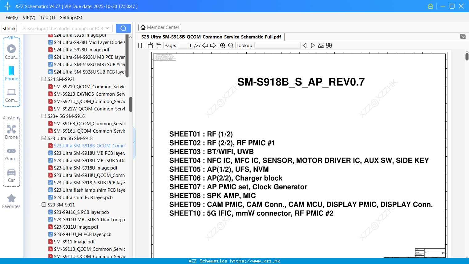 Samsung S23 Ultra SM-S918B_QCOM_Common_Service_Schematic_Full